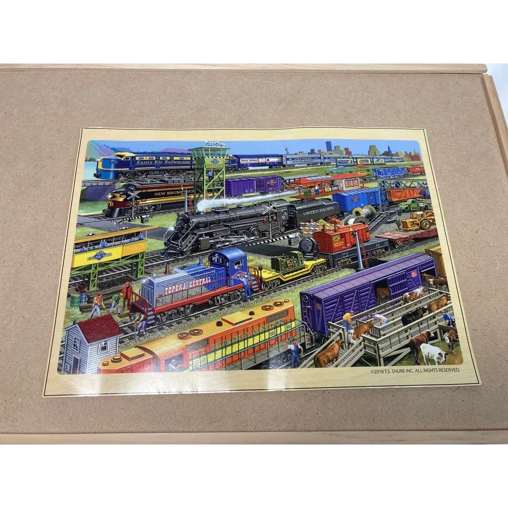 T.S. Shure Wooden‎ Tray Puzzle – 100 Pieces Trains w/ Poster – 2018 Complete